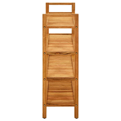 Shoe Rack Natural Solid Oak 4 Tiers