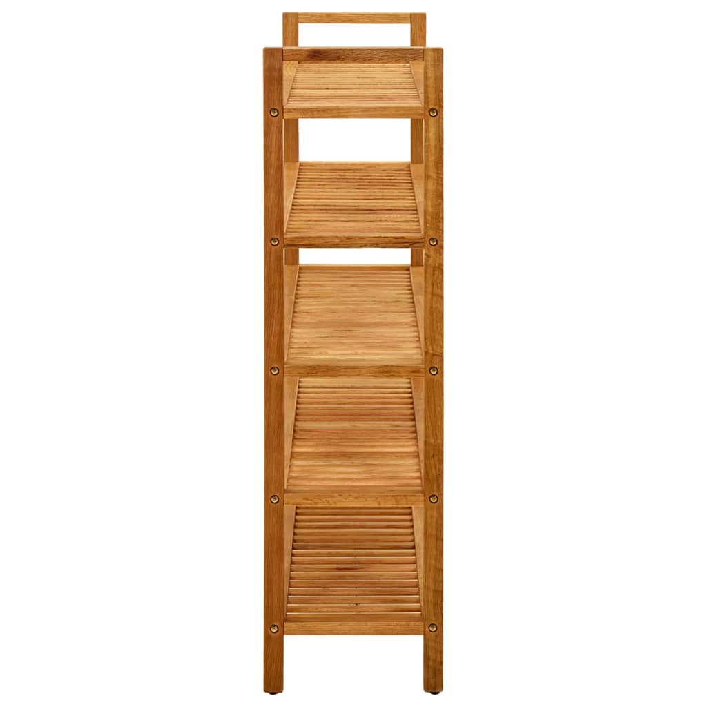 Shoe Rack Natural Solid Oak 5 Tiers