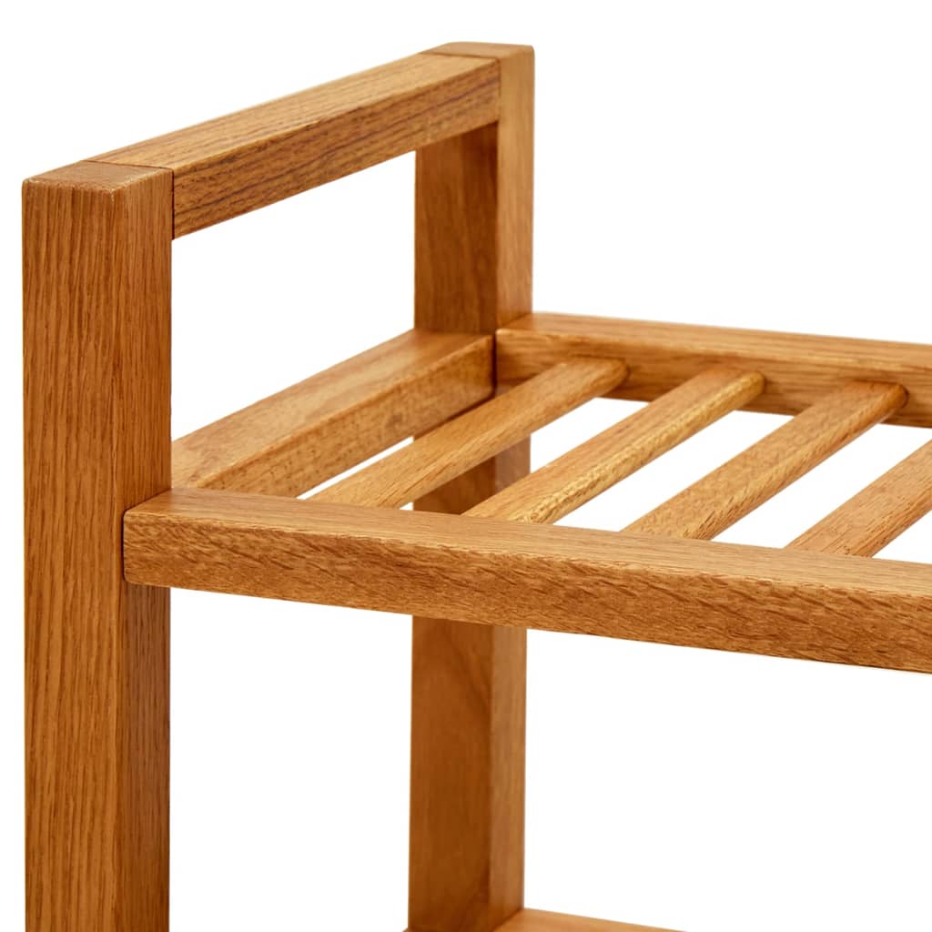 Shoe Rack Natural Solid Oak 5 Tiers