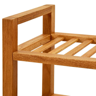Shoe Rack Natural Solid Oak 5 Tiers