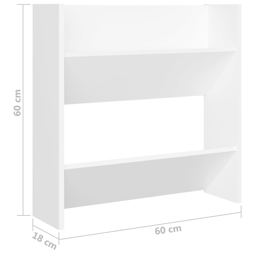 Set of 4 2 Pair Modern 23" Wall Mounted Wooden Shoe Cabinet