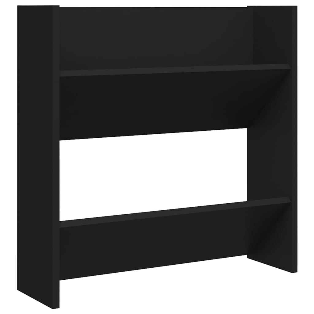 6 Pair Modern 23" Wall Mounted Pine Shoe Cabinet With 2 Tiers
