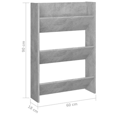 6 Pair Modern 23" Wall Mounted Pine Shoe Cabinet With 3 Tiers