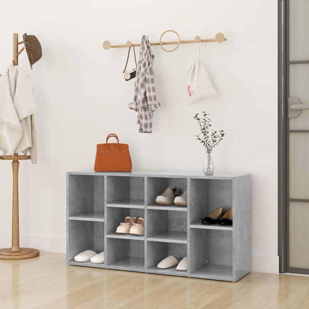 Shoe Storage Bench Natural Oak Rectangular 10 Compartments