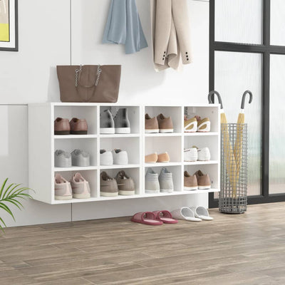 Shoe Storage Cabinet Sonoma Oak 12 Compartments Wide & Long