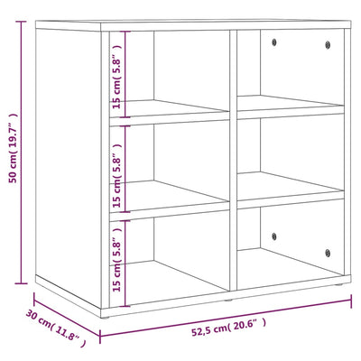Shoe Storage Cabinet Sonoma Oak 6 Compartments Rectangular