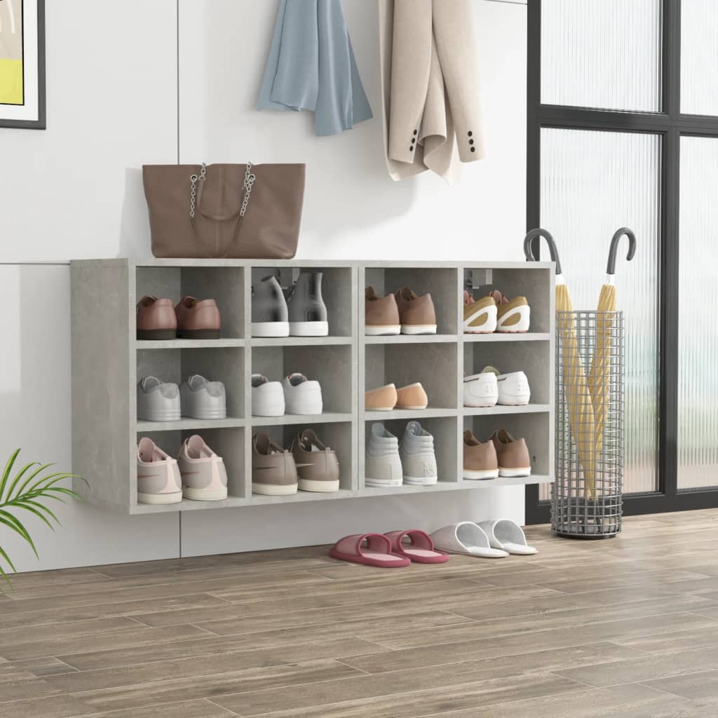Shoe Storage Cabinet Sonoma Oak 12 Compartments Wide & Long