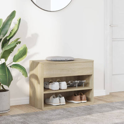 Shoe Storage Bench Sonoma Oak 3 Compartments Wide & Long