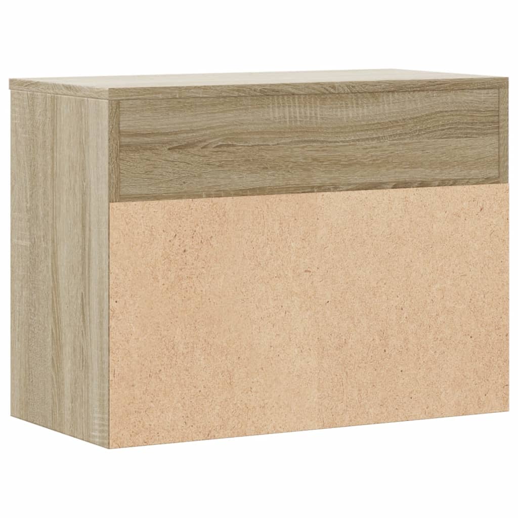 Shoe Storage Bench Sonoma Oak 3 Compartments Wide & Long