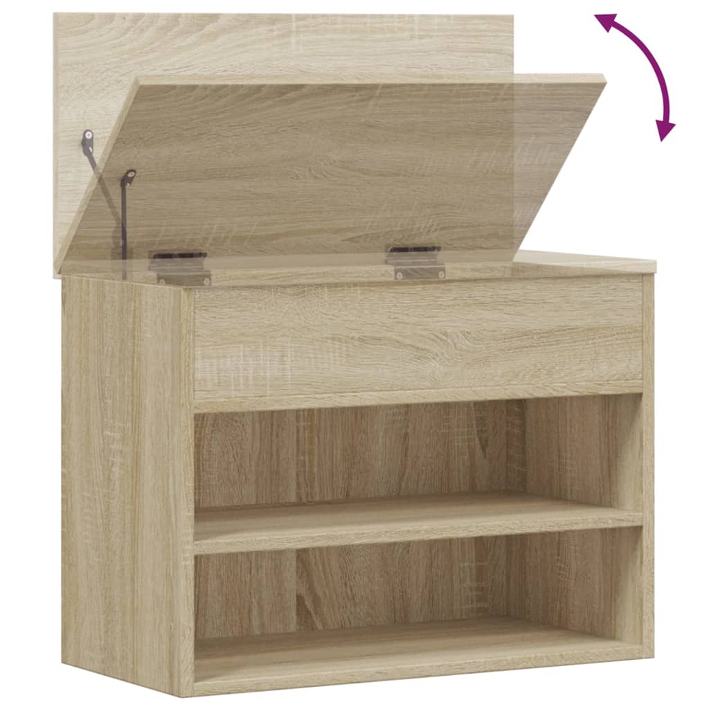 Shoe Storage Bench Sonoma Oak 3 Compartments Wide & Long