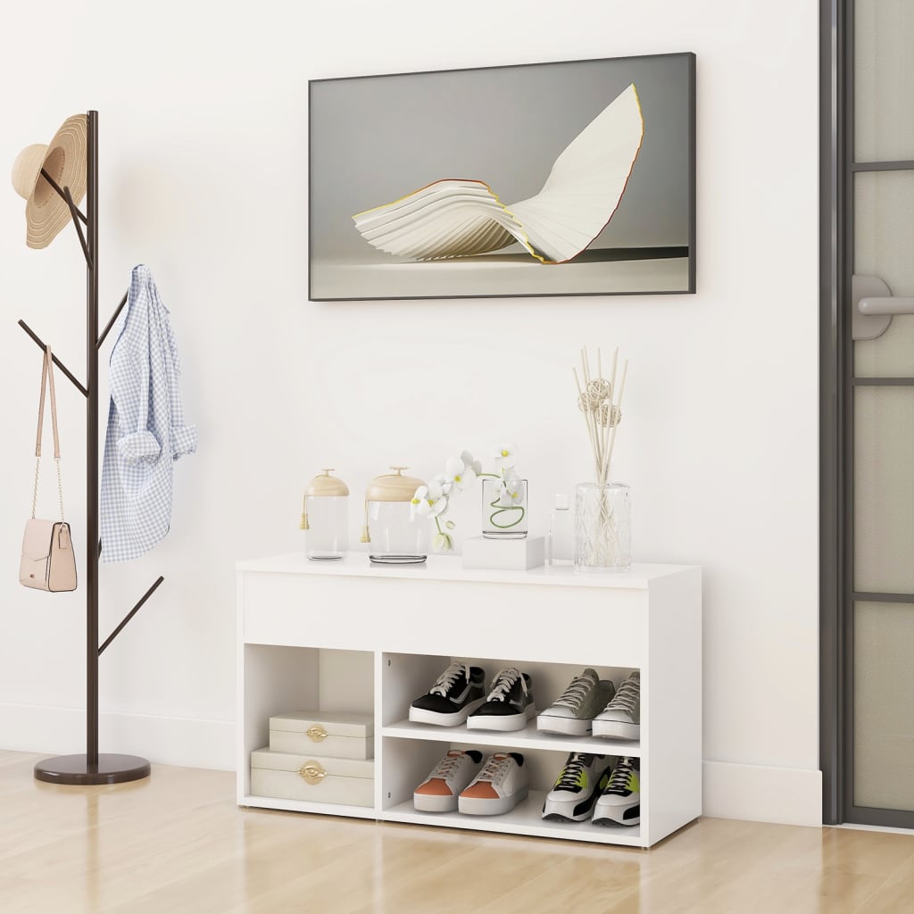 Shoe Storage Bench Sonoma Oak 5 Compartments Wide & Long