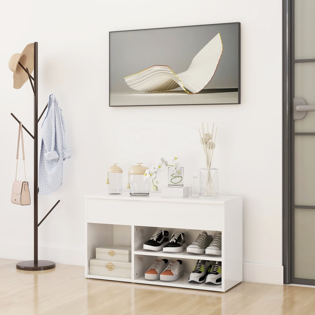Shoe Storage Bench Sonoma Oak 5 Compartments Wide & Long