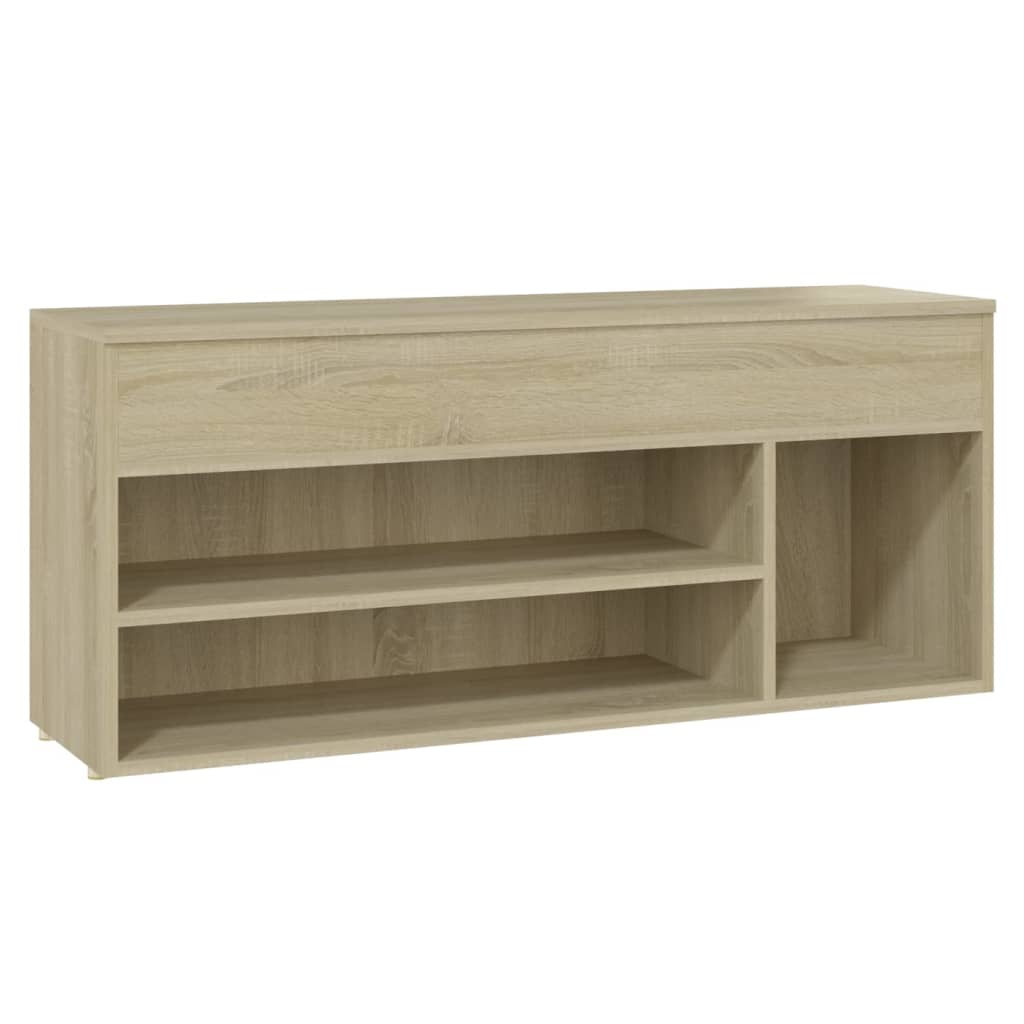 Shoe Storage Bench Sonoma Oak 3 Compartments Wide & Long