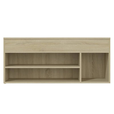 Shoe Storage Bench Sonoma Oak 3 Compartments Wide & Long