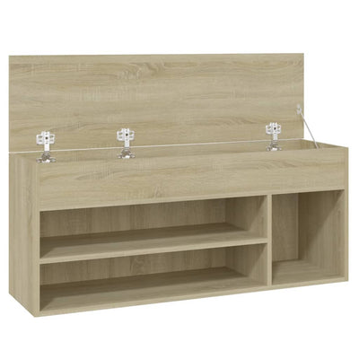Shoe Storage Bench Sonoma Oak 3 Compartments Wide & Long