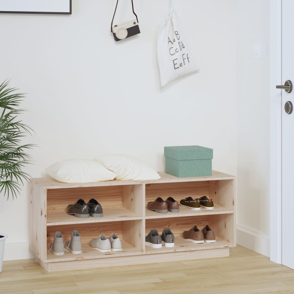 15 Pair 43" Scandinavian Solid Pine Shoe Bench