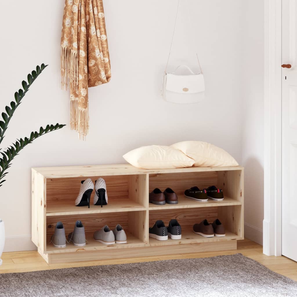 15 Pair 43" Scandinavian Solid Pine Shoe Bench