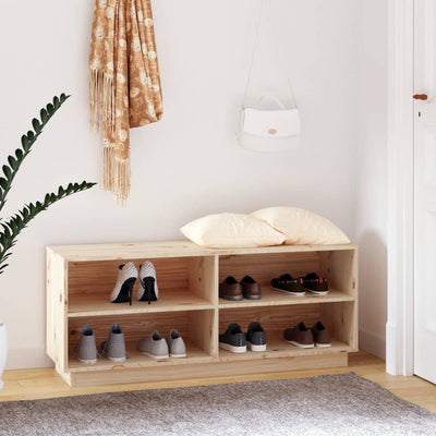 15 Pair 43" Scandinavian Solid Pine Shoe Bench