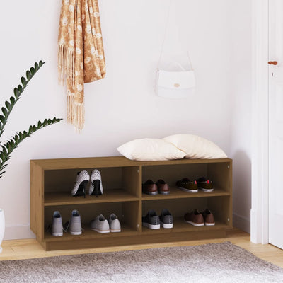 15 Pair 43" Scandinavian Solid Pine Shoe Bench