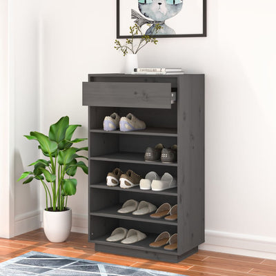 Wooden Shoe Cabinet Solid Pine 6 Compartments Tall