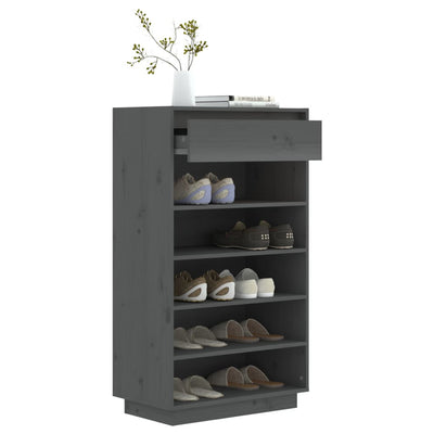 Wooden Shoe Cabinet Solid Pine 6 Compartments Tall