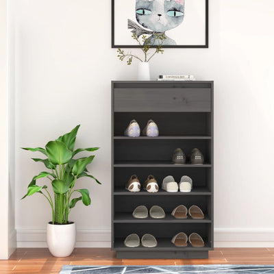 Wooden Shoe Cabinet Solid Pine 6 Compartments Tall