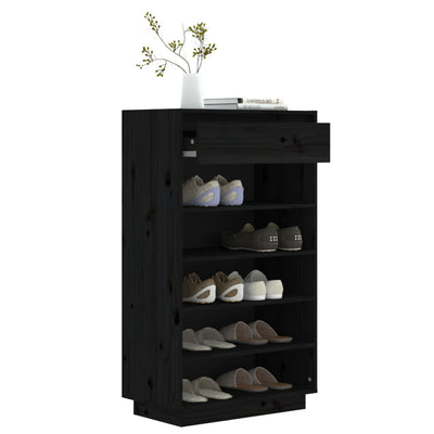 Wooden Shoe Cabinet Solid Pine 12 Compartments Tall
