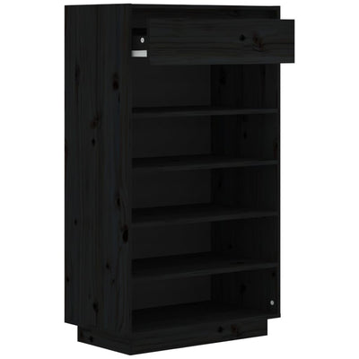 Wooden Shoe Cabinet Solid Pine 12 Compartments Tall