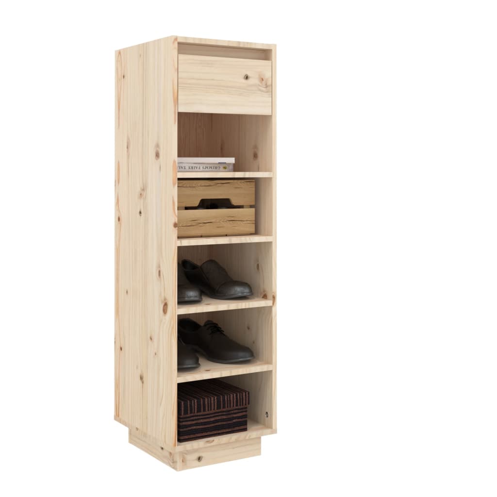 15 Pair 11" Tall & Narrow Scandinavian Solid Pinewood Shoe Cabinet