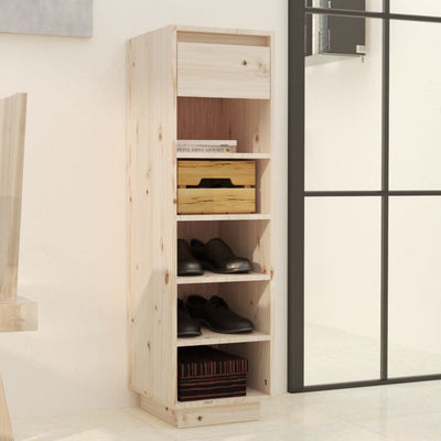 15 Pair 11" Tall & Narrow Scandinavian Solid Pinewood Shoe Cabinet
