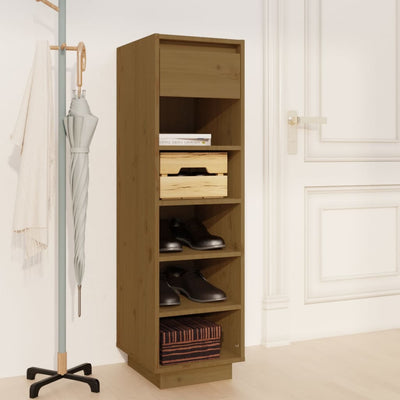 15 Pair 11" Tall & Narrow Scandinavian Solid Pinewood Shoe Cabinet