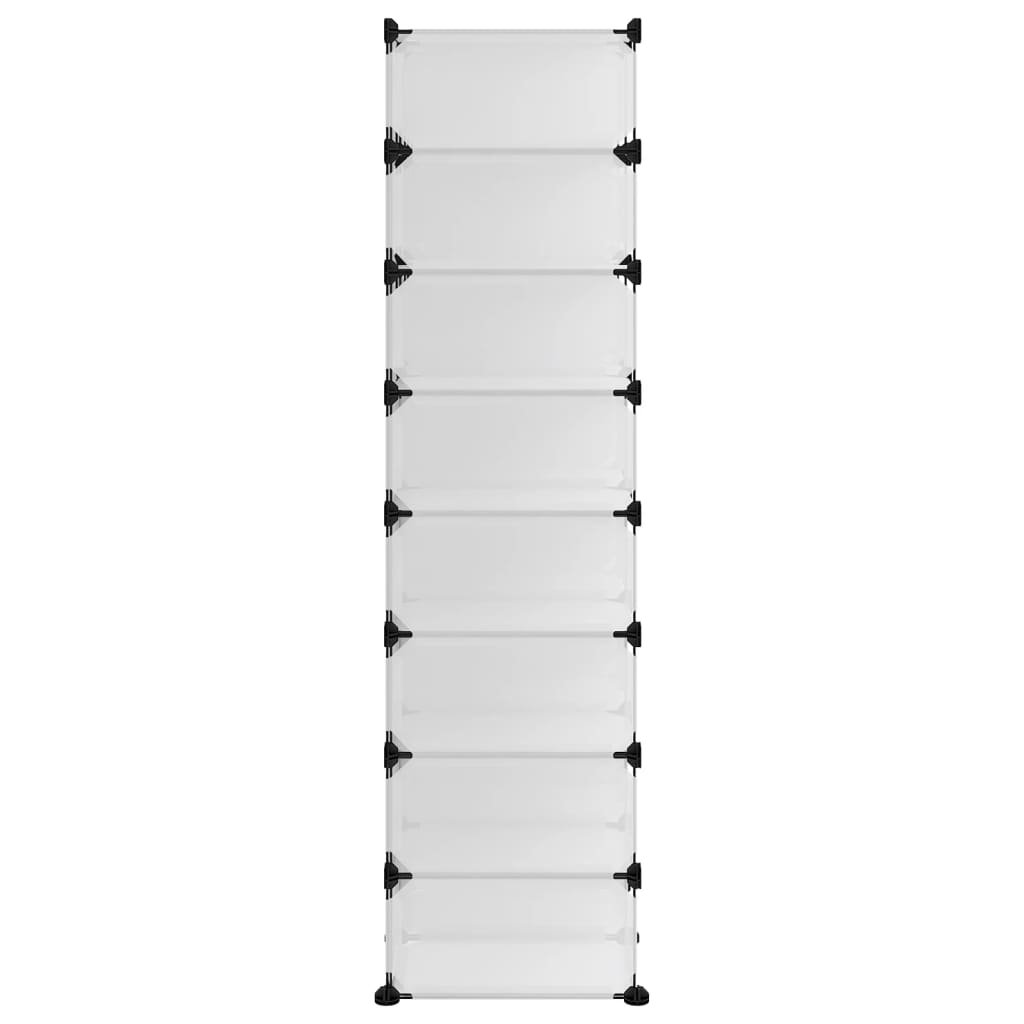 Shoe Rack Transparent Polypropylene & Steel Large Stackable