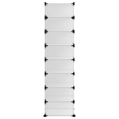 Shoe Rack Transparent Polypropylene & Steel Large Stackable