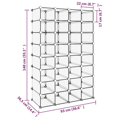 Shoe Rack Transparent Polypropylene & Steel Large Stackable