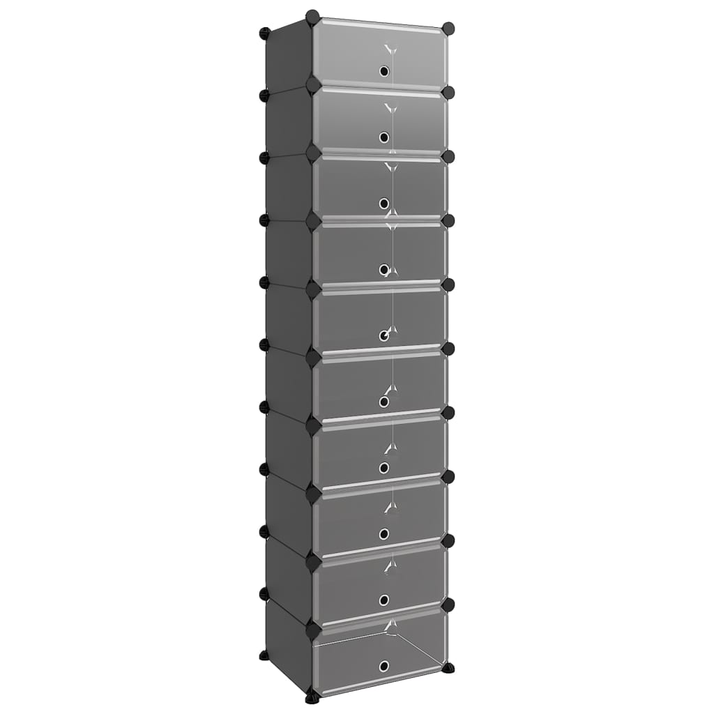 Shoe Rack Transparent Polypropylene & Steel Large Stackable