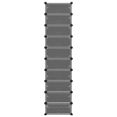 Shoe Rack Transparent Polypropylene & Steel Large Stackable