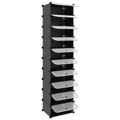 Shoe Rack Transparent Polypropylene & Steel Large Stackable
