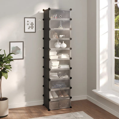 Shoe Rack Transparent Polypropylene & Steel Large Stackable