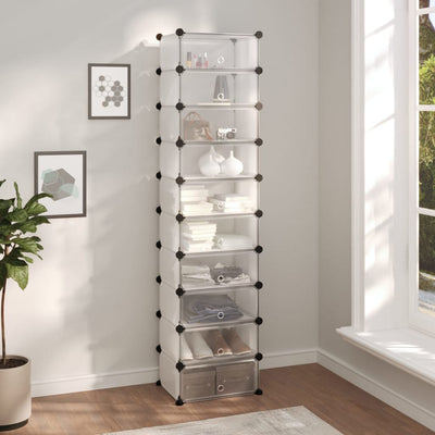Shoe Rack Transparent Polypropylene & Steel Large Stackable