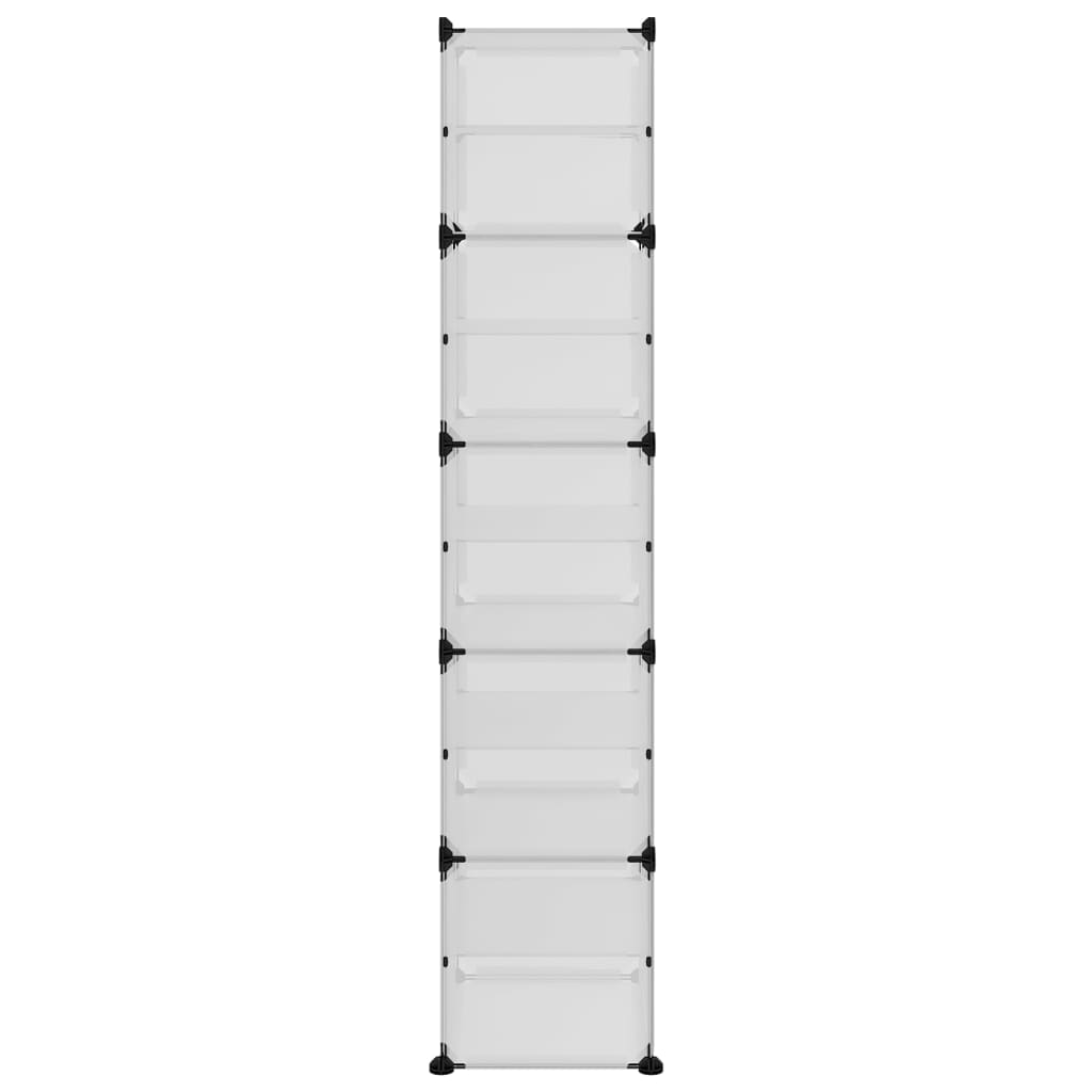 Shoe Rack Transparent Polypropylene & Steel Large Stackable