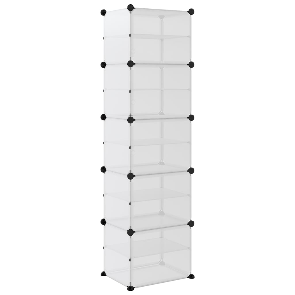 Shoe Rack Transparent Polypropylene & Steel Large Stackable