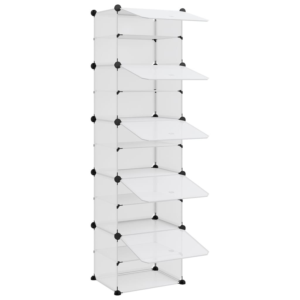 Shoe Rack Transparent Polypropylene & Steel Large Stackable