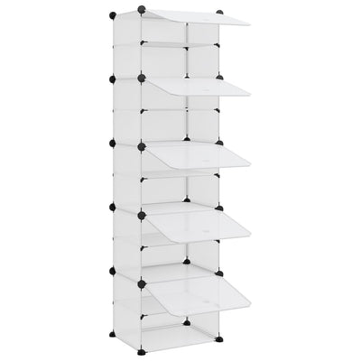 Shoe Rack Transparent Polypropylene & Steel Large Stackable