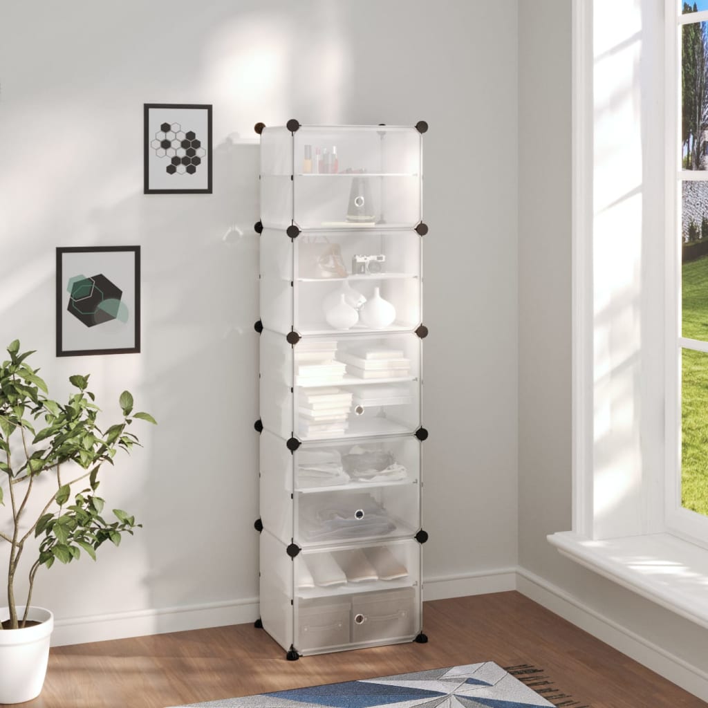 Shoe Rack Transparent Polypropylene & Steel Large Stackable