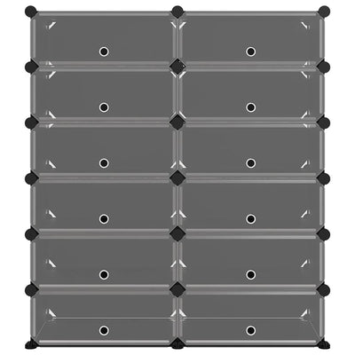 Shoe Rack Transparent Polypropylene & Steel Large