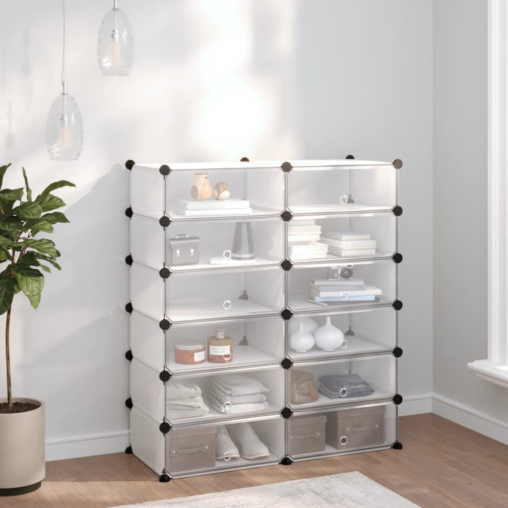 Shoe Rack Transparent Polypropylene & Steel Large