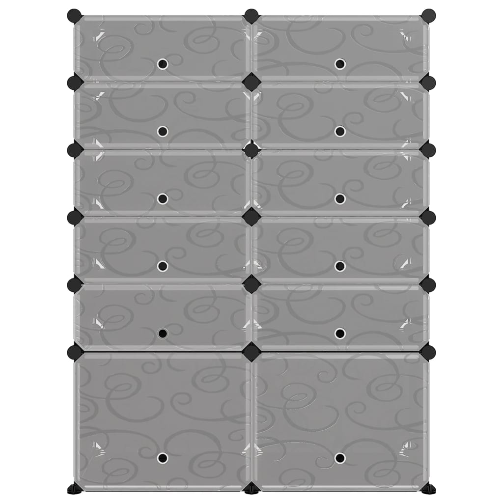 Shoe Rack Transparent Polypropylene & Steel Large