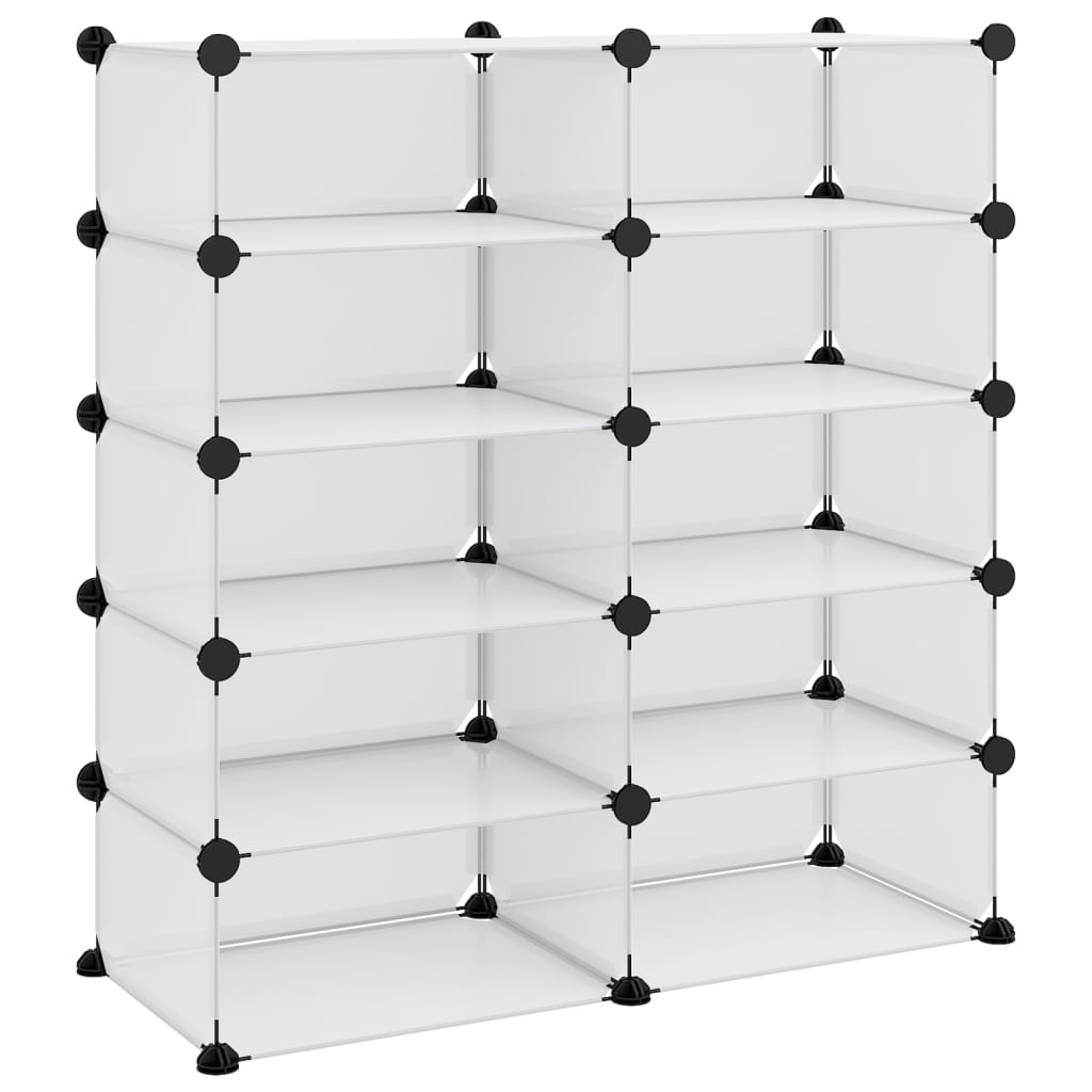 Shoe Rack Transparent Polypropylene & Steel Large