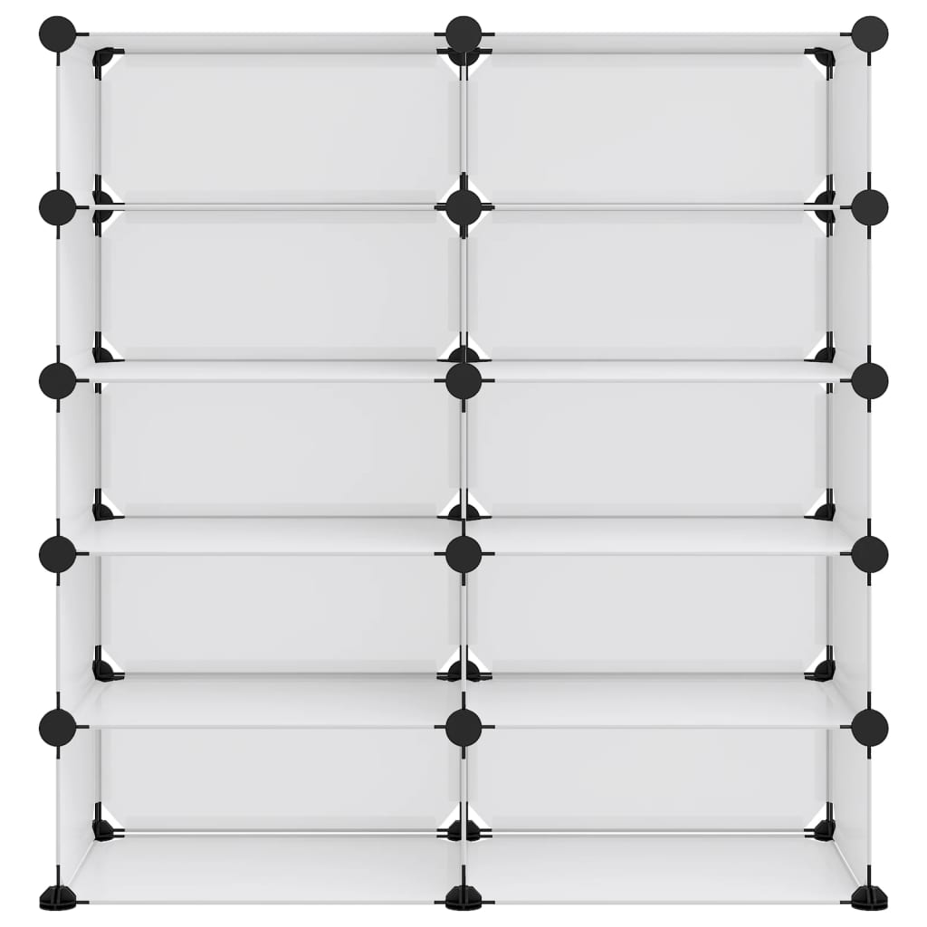 Shoe Rack Transparent Polypropylene & Steel Large