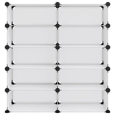 Shoe Rack Transparent Polypropylene & Steel Large